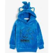 H&M Boys Sonic the Hedgehog Super Soft Plush Pile Hoodie Size 3t NEW with Tags