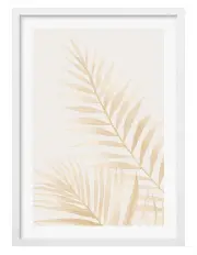 [Profile Australia] Watercolour Palm Leaves Beige Art Print A1 in White Frame