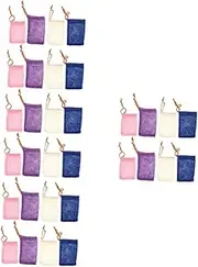 Baluue 4sets Nylon Soap Pouch Drawstring Bubble Maker Bathing Accessory Easy Drying 8pcs*4