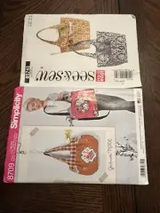 Sewing Patterns Purse Shoulder Bags Tote Butterick #B5741, Simplicity # 8709 Sew