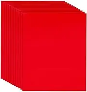 SOFPLATE 12Pcs Sublimation Transfer Ink Sheets Red Heat Transfer Vinyl HTV 12 x 10 Inch Rectangle PVC Iron on Vinyl Sheet Pack Accessories for T Shirts Hats Clothing DIY Making Crafting Decoration