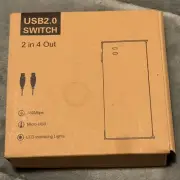 USB2.0 Switch Selector 2 In 4 Out USB Sharing Switch Box 480mbps Micro USB Ports