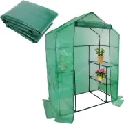 Walk-in Greenhouse Replacement Cover with Roll-Up Zipper Door-56x29x76 Inch PE P