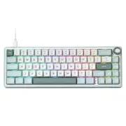 RK ROYAL KLUDGE R65 Mechanical Keyboard, RGB, Wired, Customized Switches, Cyan, Mixed Color