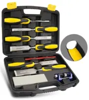 10PCS Wood Chisel Tool Set Sturdy Chisel, 1/4 inch,1/2 inch,3/4 inch,1 inch, ...