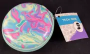 Tech Case - Earbuds Case - Hard Sides - Zipper - Cord Storage - Teal Marble*