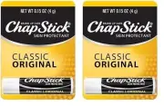 ChapStick Classic Original Lip Balm, Skin Protectant, 0.15 oz (4g), 2-Pack