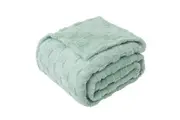 LINENOVA Super Soft Warm Coral Fleece Checked Blanket (Throw Size)
