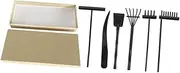 1 Set Zen Sand Rake Set Zen Sand Kit Miniature Bonsai Mini Rakes Tool Decor Sand Tray Therapy Zen Garden Rake Sandbox Scooper Sand Rake Zen Garden Sand Art Table Play Plastic Black