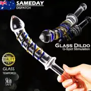 23cm Crystal Glass Dildo Dong Thread Thruster Anal Beads Butt/Anal Plug Sex Toy
