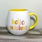 NEW Hello Sunshine Yellow White Colorful Large Coffee Mug Cup Funny Cute Gift