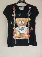 NWT Moschino Couture Jeremy Scott Floral Teddy Bear T-shirt Size 42 US 8 #FC419