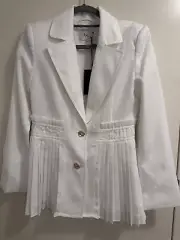 New Aje Tranquility Pleated Jacket Sz 6 Ivory + Kookai Dress Sz 1
