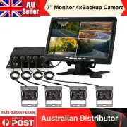 720P Truck Bus DVR Video Recorder Box + 7" Monitor + 4Pcs Front Rear Side Camera