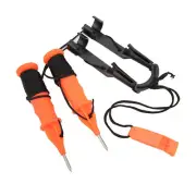 US (Black Rope)2Pcs Winter Ice Picks Ice Fishing Safety Picks With Emergency