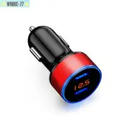 Car Charger USB Dual Cigarette Lighter Socket Power Outlet LED Digital Voltmeter (for: Audi)