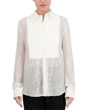Bcbgmaxazria Embellished Tuxedo Shirt