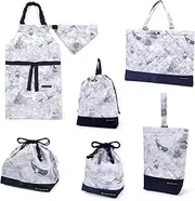 COLORFUL CANDY STYLE NT502300 Kindergarten Entrance 6-Piece Set, Water Repellent Type, Lesson Bag, Shoe Case, Drawstring Gymnastics Clothes Bag, Lunch Bag, Cup Bag, Small Compartment, Apron, 100-120,