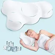 SAHEYER Cervical Neck Pillow, Memory Foam Pillows for Sleeping, Cloud Shaped Ergonomic Pillow, Neck Support Pillow, Cooling Shoulder Pillow for Side, Back and Stomach Sleepers