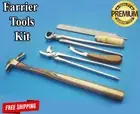 Farrier tool Kit Hoof Nipper Clincher Rasp Hammer Knife Equestrian Tack Saddlery