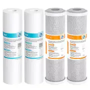 5 Micron 10" x 2.5" PP CTO Carbon Block Sediment Water Filter Set for RO System