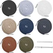 [HENGBIRD] Cord for jogging bottoms, cord for hoodie, trousers, cord, 8 pieces, 130 cm cord for waistband and pull-through needle for sports trousers, jackets, sweatshirts, Grey, black, white, khaki,