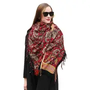 ANYYOU 100% Pure Merino Wool Brown Poncho Winter Large Scarf Pashmina Shawl Bandana Neck Wrap For Women