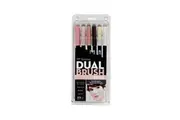 6pc Tombow Dual Brush Fine Pen Marker Water-Based Sketching Drawing Set Portrait