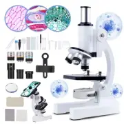 Microscope for Kids Beginner, 40X-2000X Biological Compound Microscope Kit wi...
