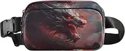 [XYMZR] Red Chinese Dragon Fanny Pack Hip Bag Belt Bag for Women Man Fashion Waist Pack Water-repellent Crossbody Bag for Halloween Costumes Running Hiking Jogging Travel Sport, Multi-colored, one size