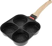 Nonstick Egg Frying Pan with Wood Handle,4-Cup Granite Omelette Pan,Healthy Pancake Frying Pan,Versatile Breakfast Skillet for Eggs,Pancakes,Crepes,Compatible with Gas Stove and Induction Cooktop