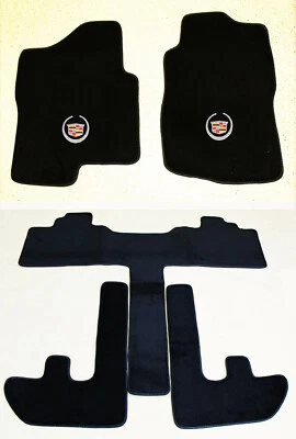 NEW! Black Floor Mats 2007 - 2010 Cadillac Escalade ESV Official Crest Logo
