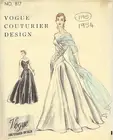 1954 Vintage VOGUE Sewing Pattern B32 DRESS EVENING GOWN (1175)