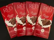 RED Delight NO SUGAR ADDED Extra Milk Chocolate Bars (LOT OF 4 LARGE BARS)