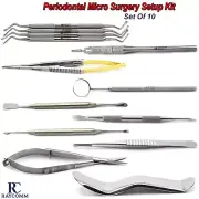Oral Surgery Periodontal Lucas Curettes Micro Periosteal Elevators Forceps Set