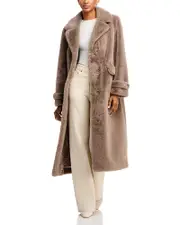 Herno Faux Fur Single Breasted Coat