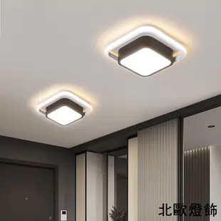 新款過道燈個性創意圓方形走廊燈現代簡約led入戶樓梯玄關吸頂燈