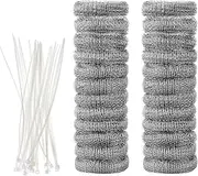 24 Pieces Lint Traps Stainless Steel (Never Rust) Washing Machine Lint Snare Traps, Washer Hose Lint Traps with 24 pcs Cable Ties