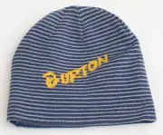 Burton Signature Reversible Blue & Gray Beanie Skull Cap Youth One Size NWT