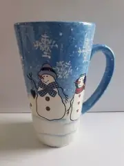 St. Nicholas Square Snowman Family "Button Up" Ceramic Coffee Mug 16 oz