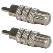 2x RCA Male Plug to F Female Coax Jack Adapter Connector Cable Coupler RG59 RG6