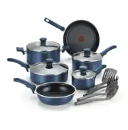 14-Piece Non-Stick Cookware Set, Recycled Aluminum Body, Blue