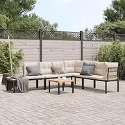 Garden Bench Set with Table, Chairs, Furniture - Powder-Coated Steel, Outdoor Seating for Patio, Deck, Lawn, Garden - 5 Piece