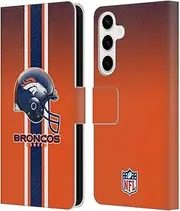 Head Case Designs Officially Licensed NFL Helmet Denver Broncos Logo Leather Book Wallet Case Cover Compatible with Samsung Galaxy S24+ 5G