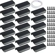 26/20Pcs Edge Finger Pulls Adhesive Drawer Pulls Black/Gold Finger Edge Pulls Aviation Aluminum Concealed Handle No Drill Furniture Handles for Home Kitchen Door Drawer Cabinet 80mm/150mm(80mm,Black)