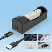 Portable Type C for 18650 26650 16650 Rechargeable Cells Black
