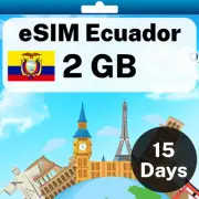 eSIM Ecuador - 2 GB - 15 Days - Travel eSIM | QR code activation