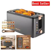 Effortless 4 Slice Toaster with Bagel and Warming Functions - Easy to Clean
