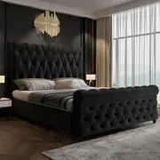 Royal Sleep Alexandra Double Bed Frame Velvet Soli