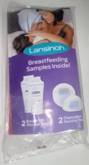Lansinoh Breastfeed Samples Disposable Nursing Pads & Breast Milk Storage Bags